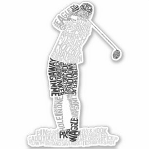 Adesivo Golf Golfing Word Art
