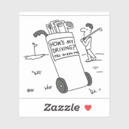 Adesivo Golfer com Sinal dizendo como estou dirigindo? Eng