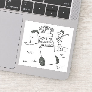 Adesivo Golfer com Sinal dizendo como estou dirigindo? Eng