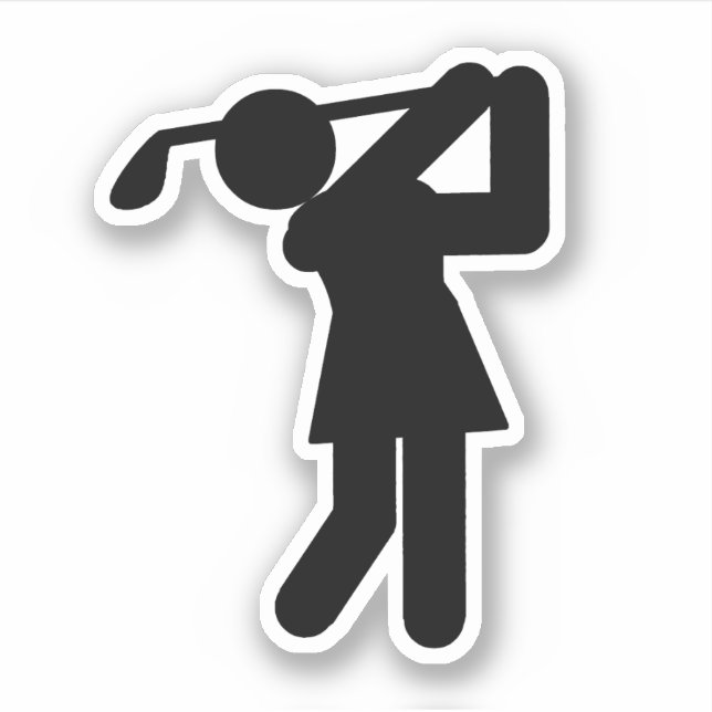 Adesivo Golfer - Símbolo de Golfe feminino (Frente)