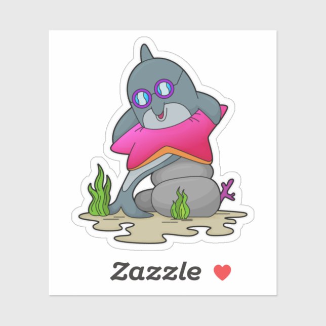 Adesivo Golfinho com Óculos (Folha)