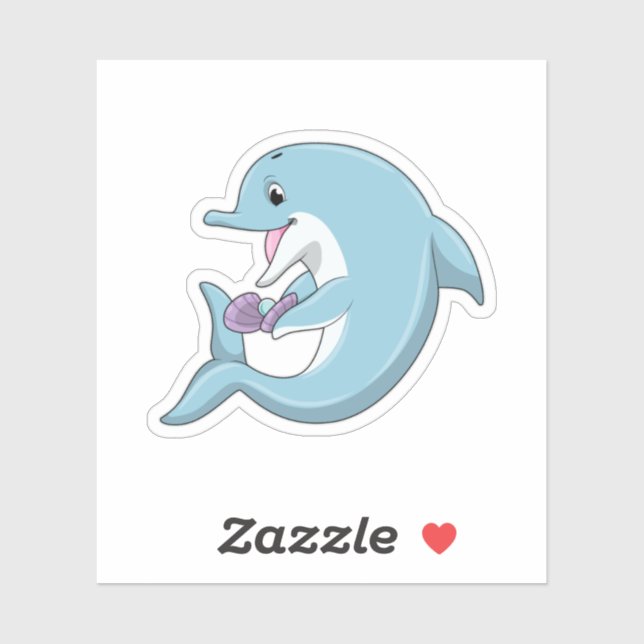 Adesivo Golfinho com Pérola (Folha)