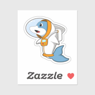 Adesivo Golfinho como astronauta com fantasia