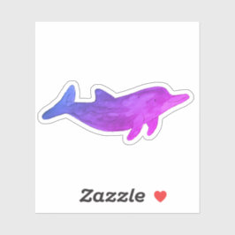 Adesivo Golfinho de Aquarela de Indigo Roxo
