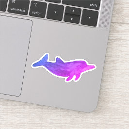 Adesivo Golfinho de Aquarela de Indigo Roxo