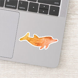 Adesivo Golfinho de Cor de Água Laranja