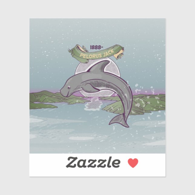 Adesivo Golfinho de Pelorus Jack Risso (Folha)