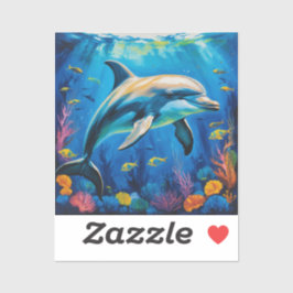 Adesivo Golfinho de Pintura de Petróleo