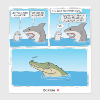 Adesivo Golfinho, Shark e Alligator Square Sti