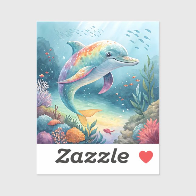 Adesivo Golfinho submarino (Folha)