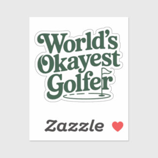 Adesivo Golfista Mais ou Menos do Mundo Humor de Golfe Ret