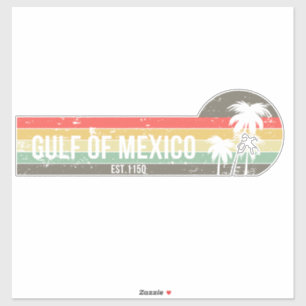 Adesivo Golfo do México Est 1550 Retro Vintage Praia
