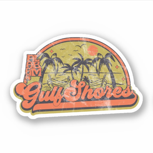 Adesivo Golfo Shores, Alabama (Frente)