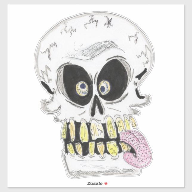 Adesivo goofy skull skeleton face (Folha)