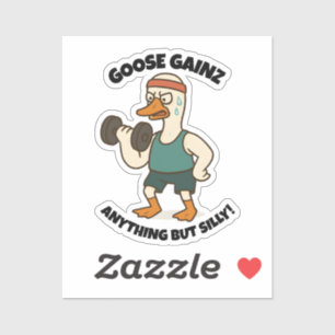 Adesivo Goose Gainz – Design Divertido de Treino de Academ