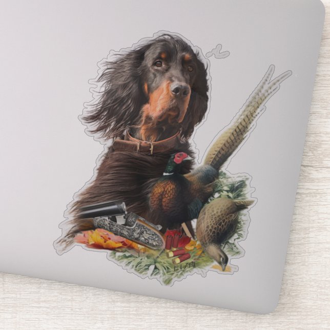 Adesivo Gordon setter com faisões, Art (Detalhe)