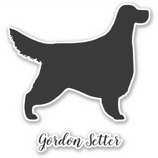 Adesivo Gordon Setter Silhouette Dog Brey Sticker (Frente)