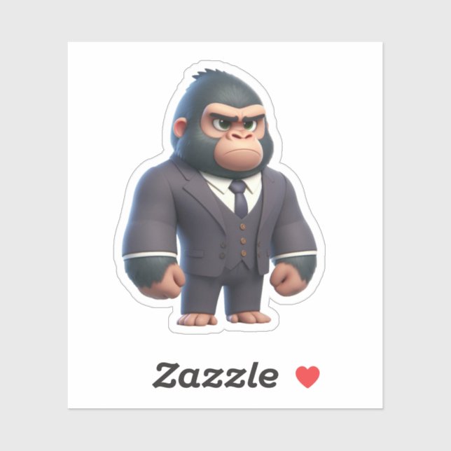 Adesivo gorila de chefe grande, gorila legal (Folha)