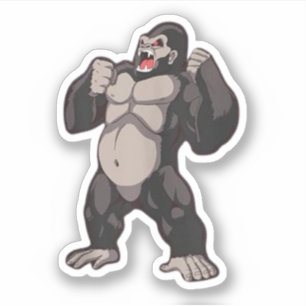 Adesivo Gorila Rugindo Macaco Primata