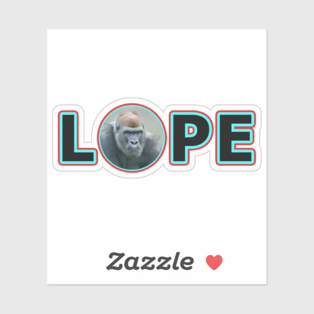 Adesivo Gorilla Lope brilha em nome brilhante Design (Folha)