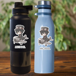 Adesivo Gothic Boy Pilot flies Airplane Personalized Anime