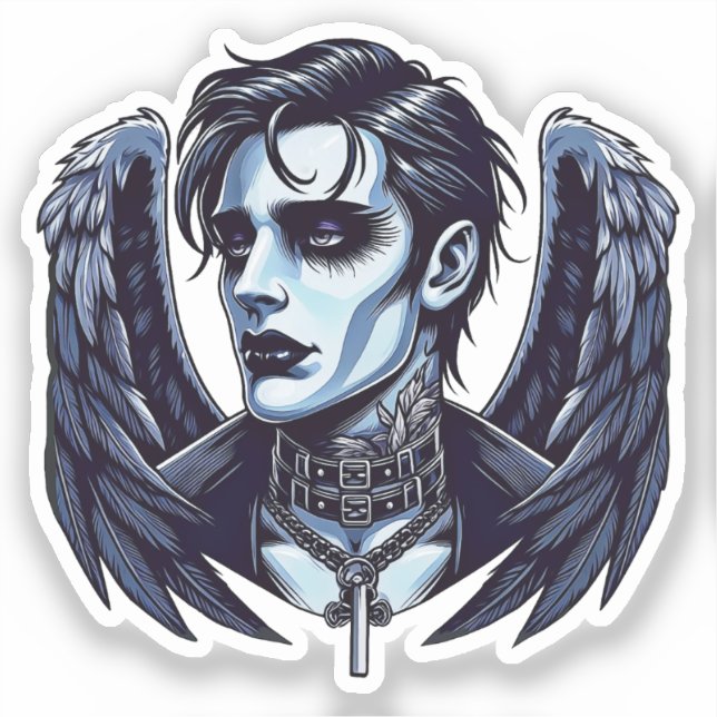 Adesivo Gótico Angel Dark Fantasy Art (Frente)
