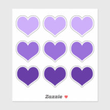 Gótico Roxo Lilac Indigo Love Hearts Conjunto de 9
