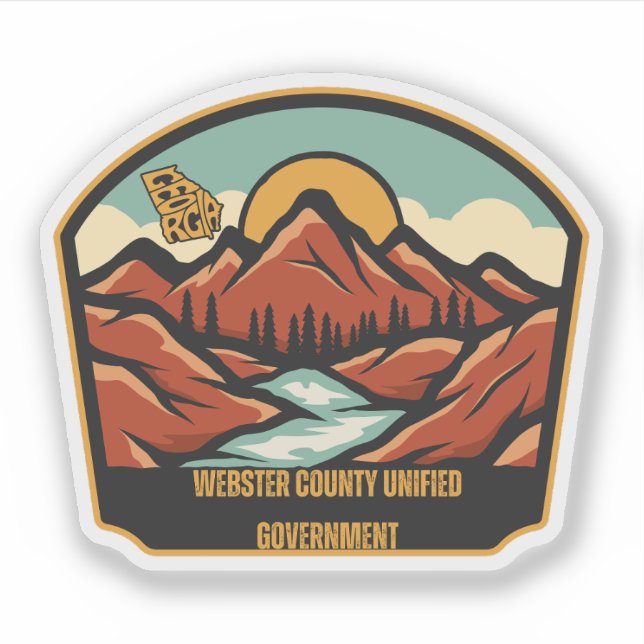 Adesivo Governo unificado do Condado de Webster, Geórgia (Frente)