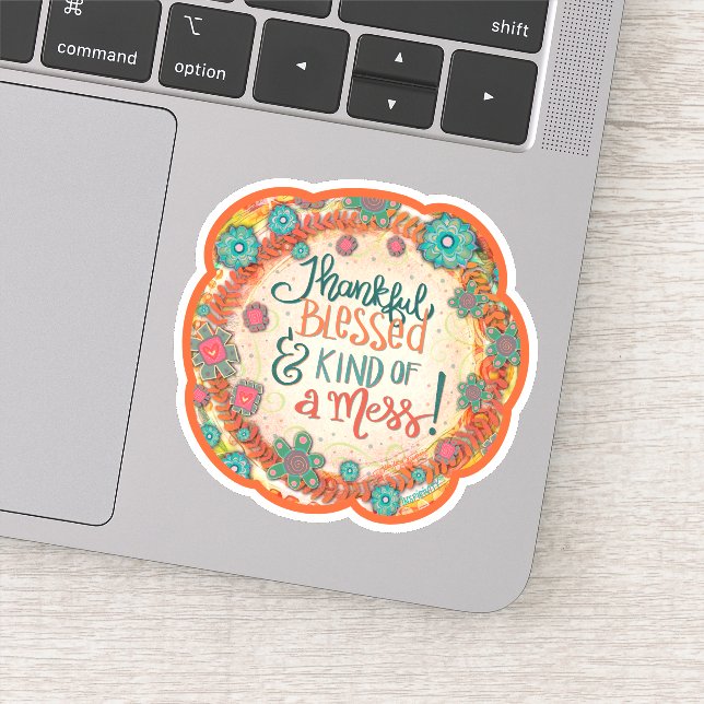 Adesivo Graças, abençoada, uma inspirividade incrivelmente (Detalhe)