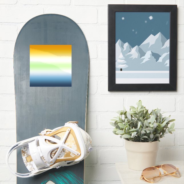 Adesivo Gradiente Orgulho Agender AroAce (Prancha de snowboard)