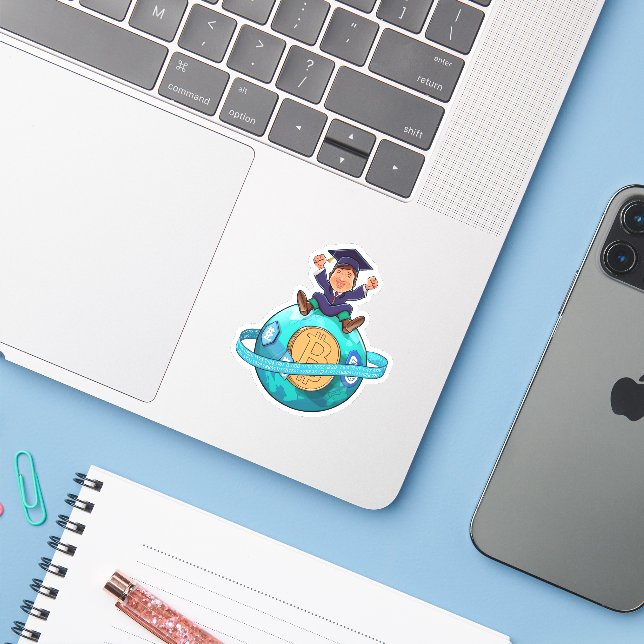 Adesivo Graduação Cripto (Notebook com iPhone)