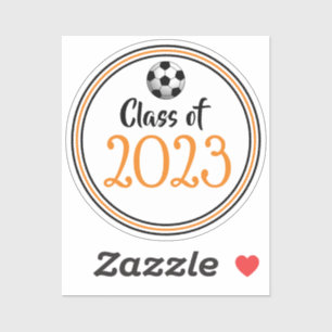 Adesivo Graduação de Ano de Classe de Futebol Laranja e Ne