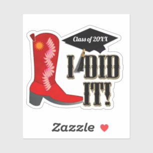 Adesivo Graduação de Boot Red Cowboy
