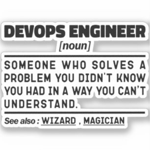 Adesivo Graduação de Definição de Engenheiro do Devops Eng