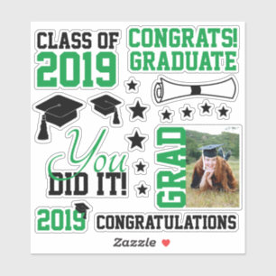 Adesivo Graduação de Fotos Verde e Preta