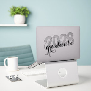Adesivo Graduação de Script Moderno Preto Mínimo