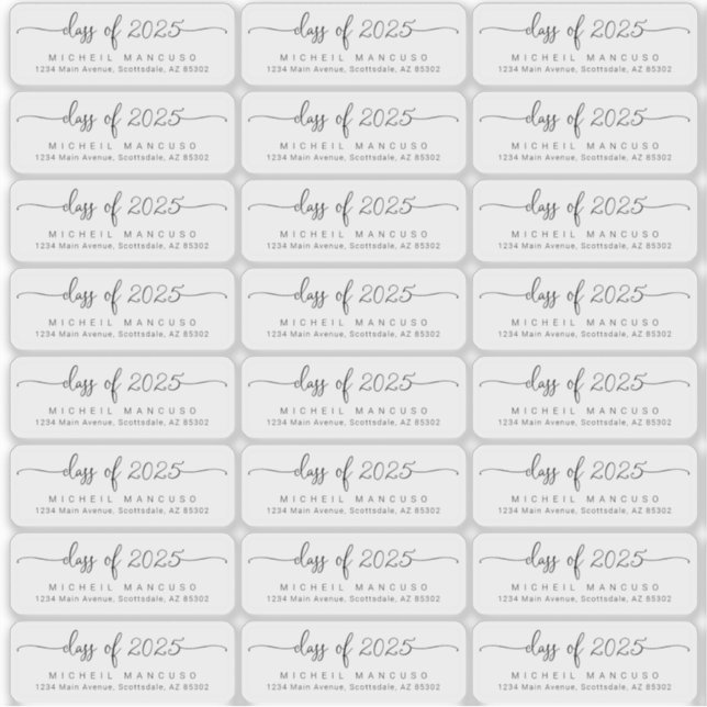 Adesivo Graduação Limpar Rótulos de Endereço de Retorno Tr (Frente)