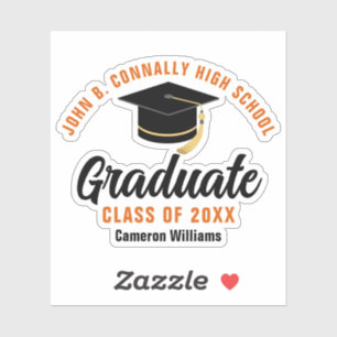 Adesivo Graduação Personalizada do Formando Negro Laranja