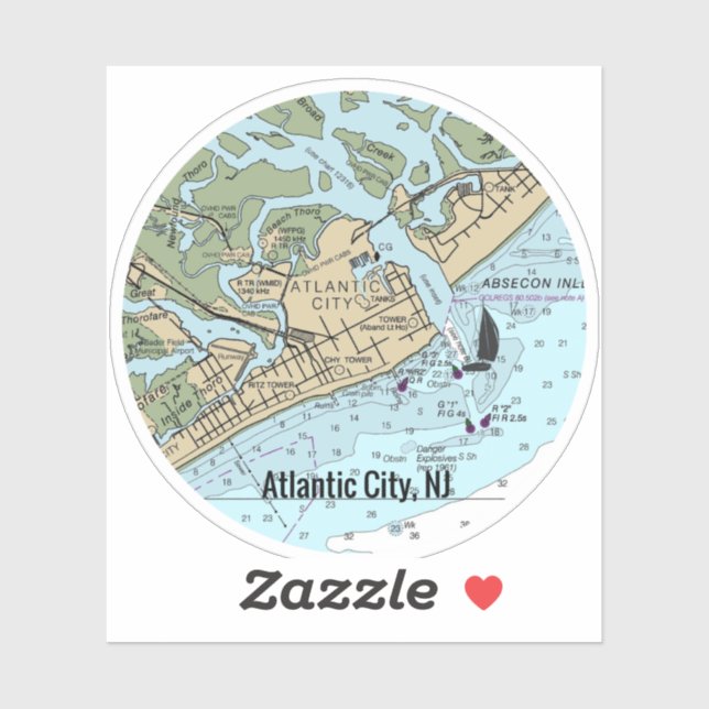 Adesivo Gráfico Atlantic City New Jersey (Folha)