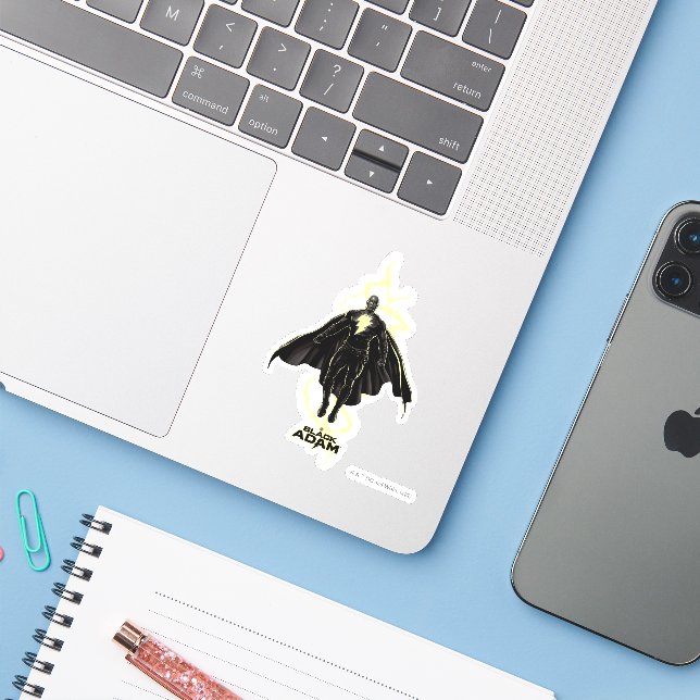 Adesivo Gráfico Black Adam Lightning Silhouette (Notebook com iPhone)