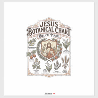 Adesivo Gráfico Botânico de Jesus Plantas Bíblicas Jesus B
