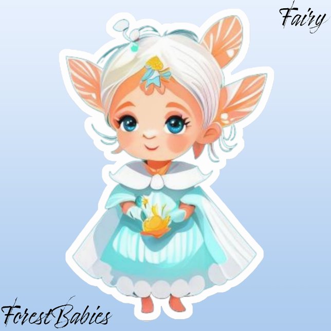 Adesivo Gráfico de Cartoons da Fada Fantástica de Uma Meni (Fairy ForestBabies Sticker)