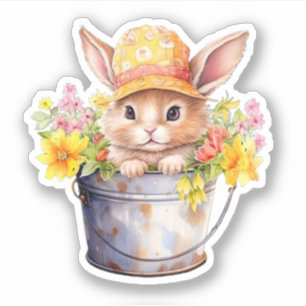 Adesivo Gráfico de Coelho para Meninas Floral Temporada de