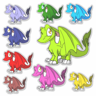 Adesivo Gráfico de Fantasia de Dragões Furtivos Kawaii SD