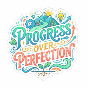 Adesivo Gráfico de Professor (Citação) Progresso Sobre Per
