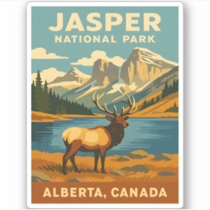 Adesivo Gráfico Retroativo do Parque Nacional Jasper viage