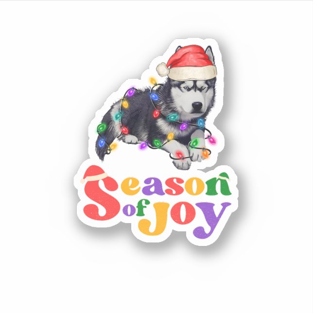 Adesivo Gráfico Vermelho e Amarelo Cachorro de Natal (Frente)