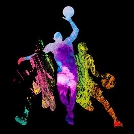 Adesivo grafite de basquete Silhueta jogador de basquete