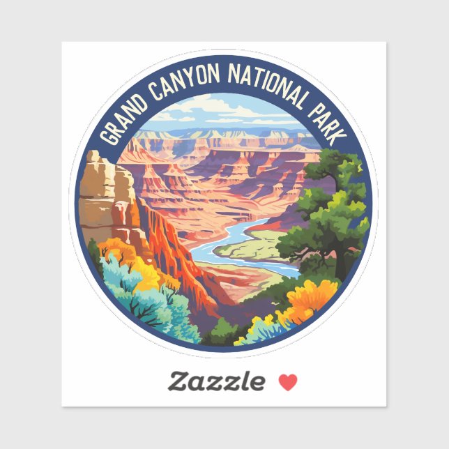 Adesivo Grand Canyon National Park Arizona Vintage Art (Folha)