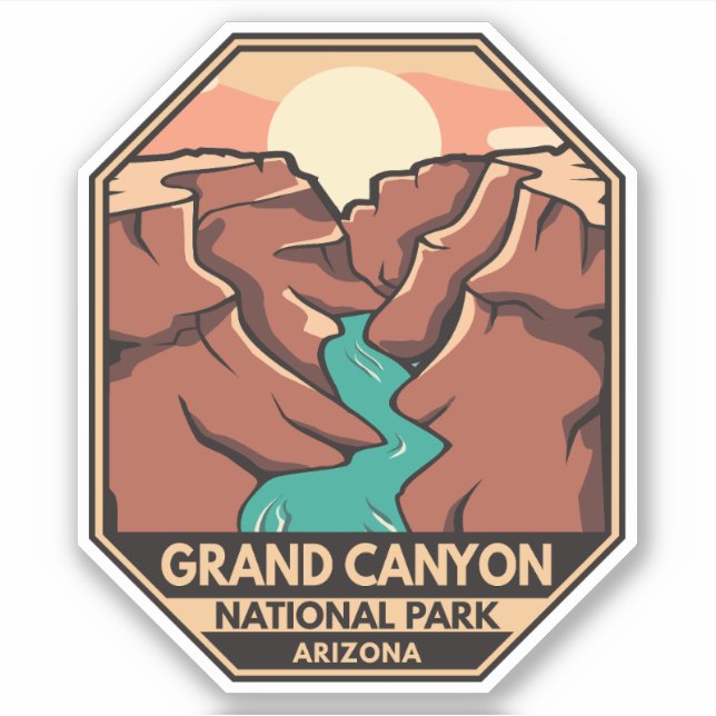 Adesivo Grand Canyon National Park Retro Emblem (Frente)